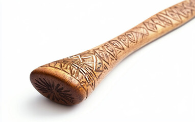 A symbolic ceremonial digging tool representing Torres Strait Islander heritage Isolated on white Background