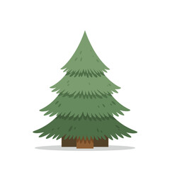 Fototapeta premium Lush Green Evergreen Conifer Tree Illustration.