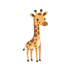 Obraz premium Adorable Cartoon Giraffe in Profile View.