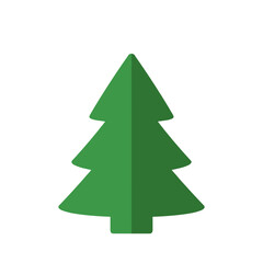 Simple Green Christmas Tree Icon with Three Tiers.