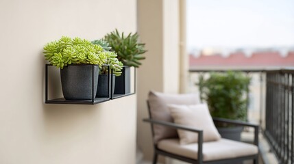 Succulent whispers on urban balcony, serene green haven, zen retreat for World Gardening Day and Balcony Week