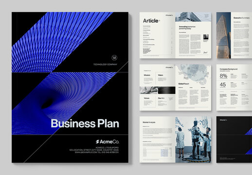 Business Plan & Project Proposal Template with Fintech, Technology & Software Theme