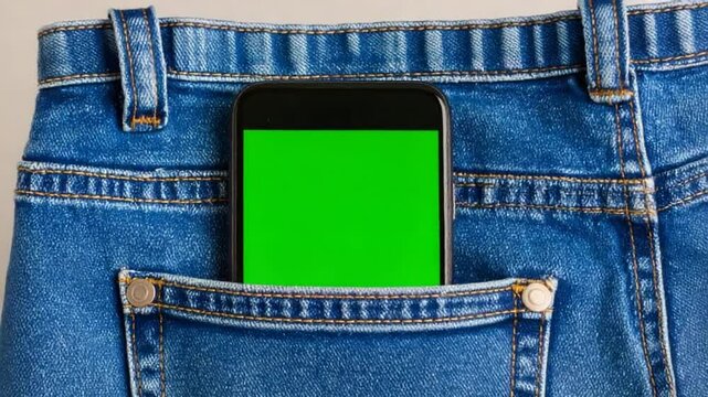 Smartphone in jeans pocket