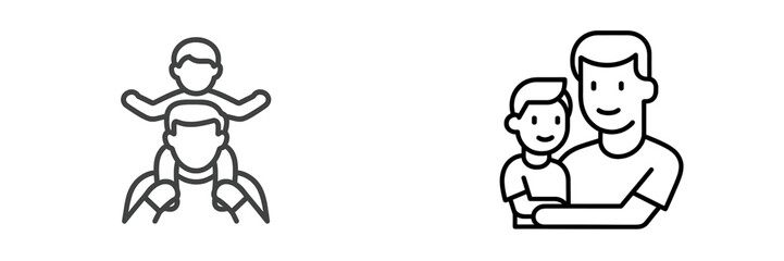 Father and son enjoying playful moments together in a simple and joyful setting