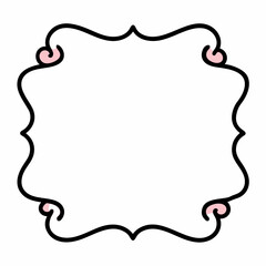 Picture rectangle cute line wavy frame icon on white background.