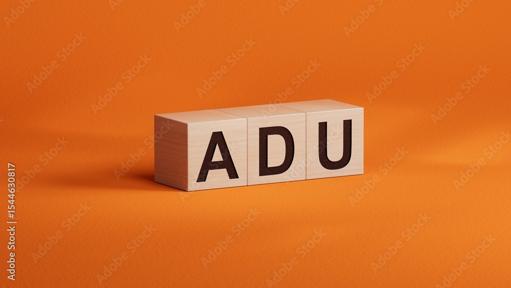 Poster adu , questions and answers on wooden cubes.close up of wooden cubes,business concept.3d rendering o