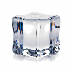 Clear ice cube isolated background
