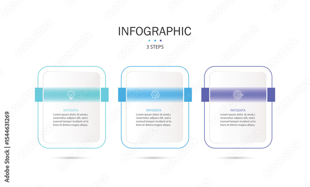Poster infographic labels with icons and 3 options or steps. suitable for process diagrams, presentations, 