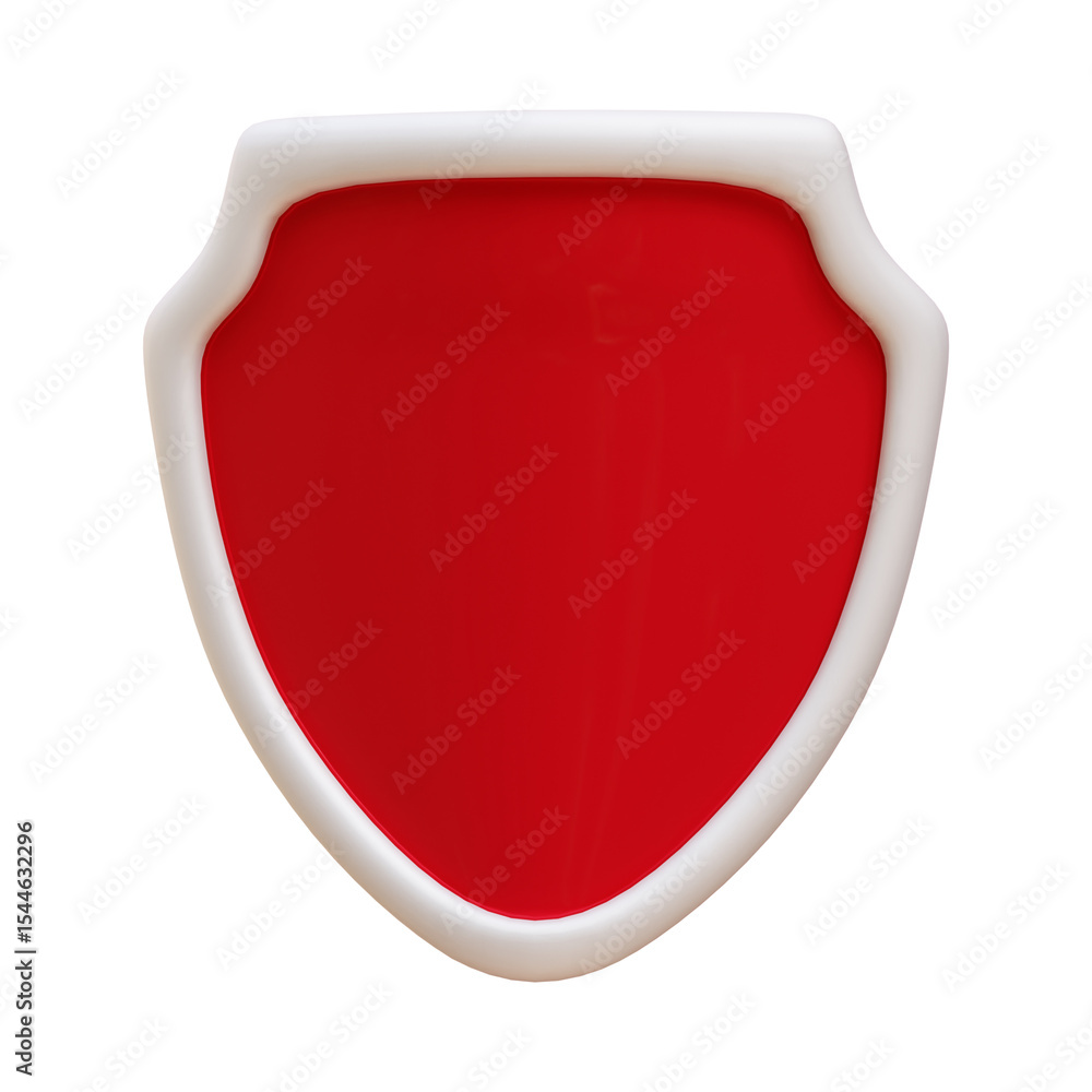 Aufkleber isolated red shield with white border on a black background displaying a simple and clean design