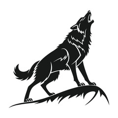 Wolf silhouette vector illustration art