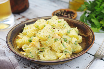 Traditional German dish potato salad	