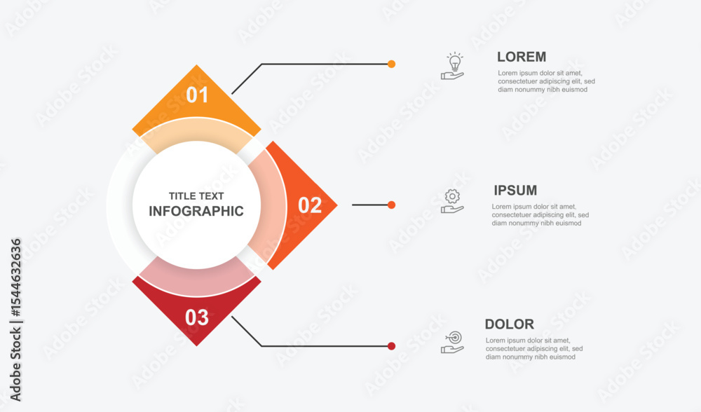 Poster 3 step business infographic template suitable for business information and web presentation.