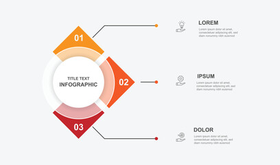 3 step business infographic template suitable for business information and web presentation.
