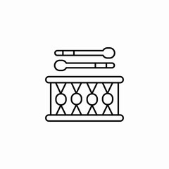 flat drum drumsticks icon sign vector
