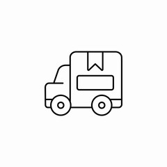 parcel delivery truck icon sign vector