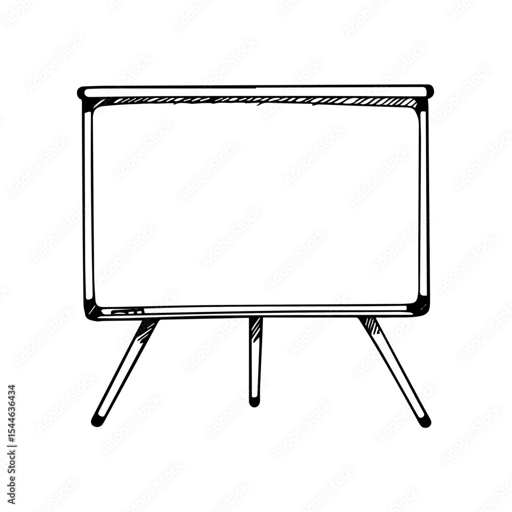 Aufkleber simple white presentation board on tripod stand. empty presentation board is perfect for adding text