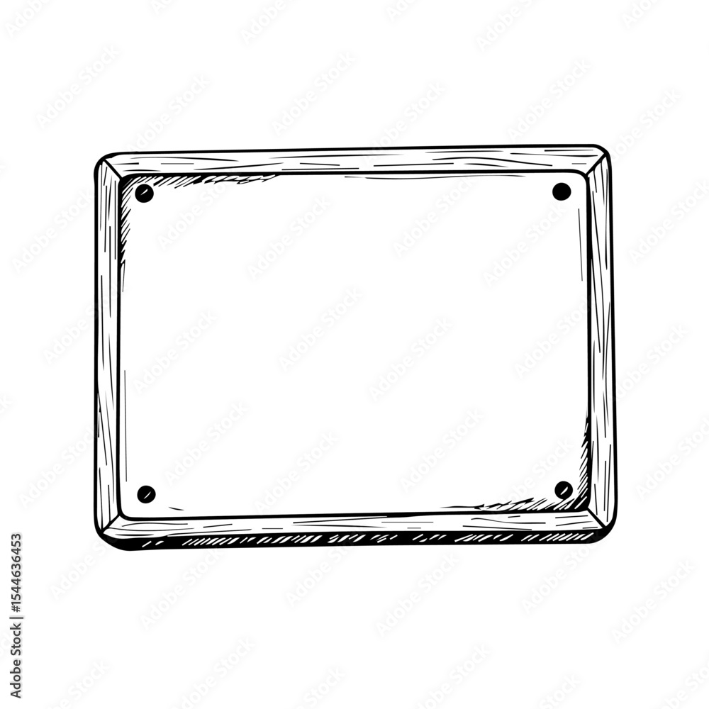 Aufkleber simple wooden frame with blank space for text or image. rustic rectangle frame perfect for adding yo