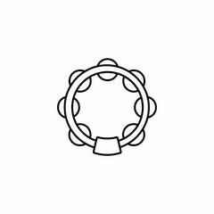 tambourine rhytmic instrument icon sign vector