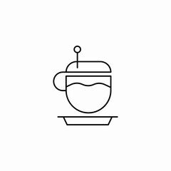 tea serving cup icon sign vector