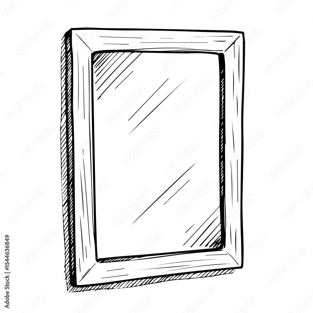 Poster rectangular mirror with wooden frame. simple home decor mirror with clean lines and rustic charm. th