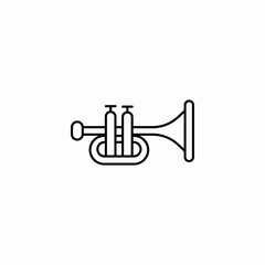 trumpet orchestra icon sign vector