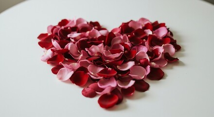 バラの花びらハート 柔らかな光で輝く愛 (Bara no hanabira haato yawarakana hikari de kagayaku ai) Translation: Rose petal heart, love shining in soft light.. AI Generated