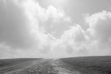 detailed picture of journey roadway horizon sky long dashed