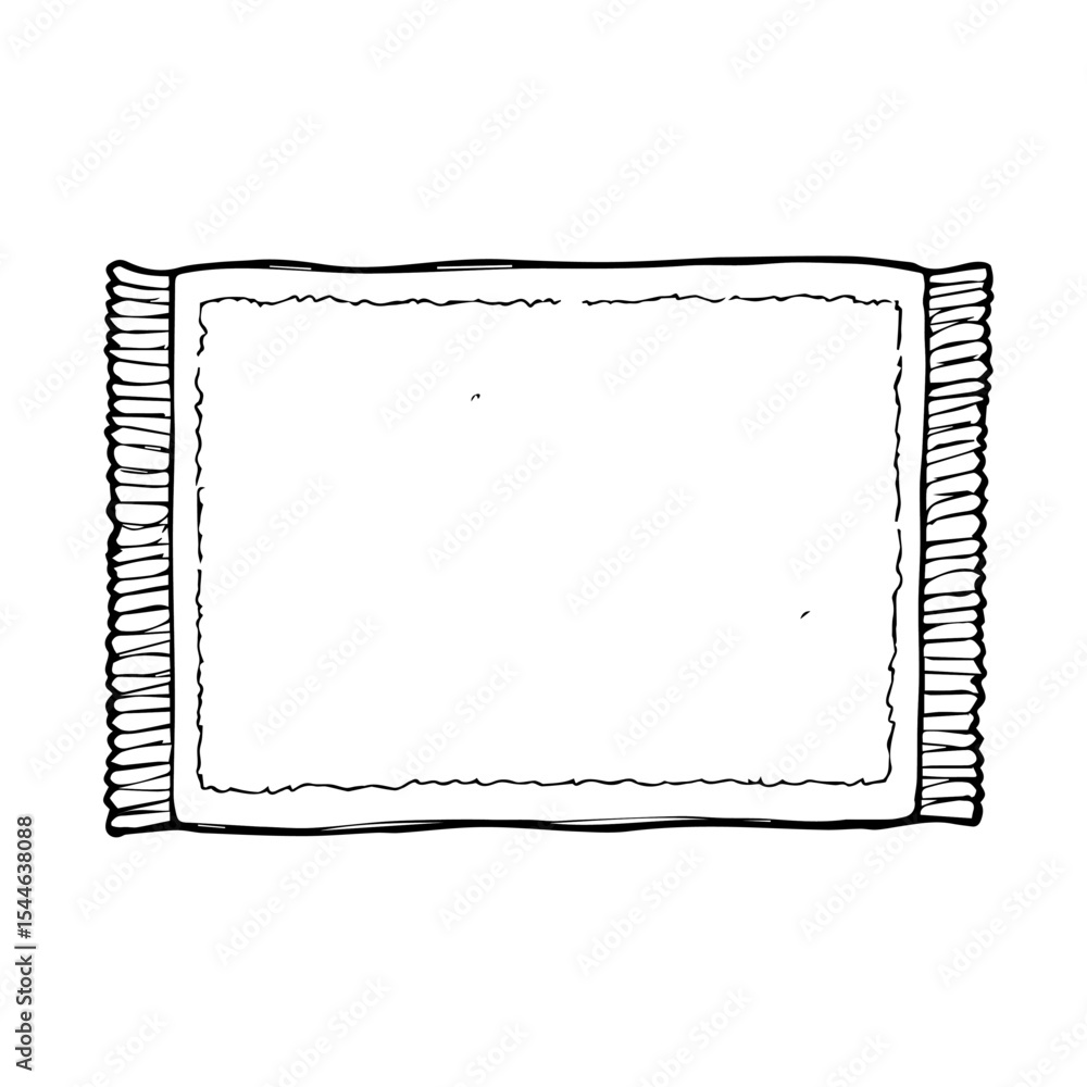 Aufkleber simple rug mockup with fringe edges. rectangular rug template with soft texture and decorative trim.