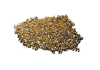 Poland Map Made Of High Quality Premium Golden Metallic Copper Brass Pillars 3D Illustration