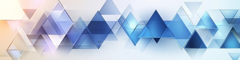 Blue Triangles Abstract Background, LinkedIn cover, copy space, AI Generated
