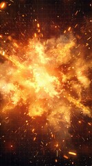 Fiery explosion in dark space;  Abstract cosmic burst