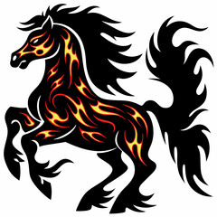 Fototapeta premium Fiery Horse Tribal Design