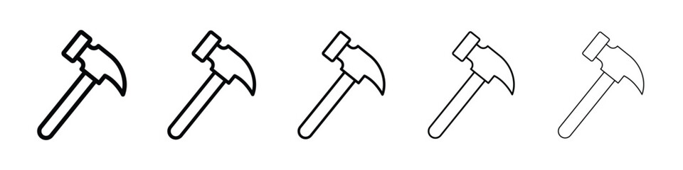 Hammer icon filled flat sign concept for web design.