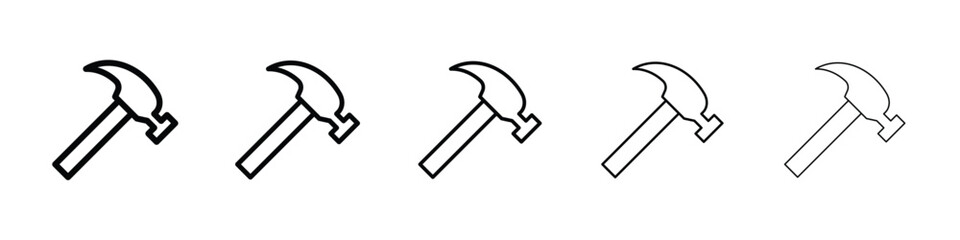Hammer icon filled flat sign concept for web design.