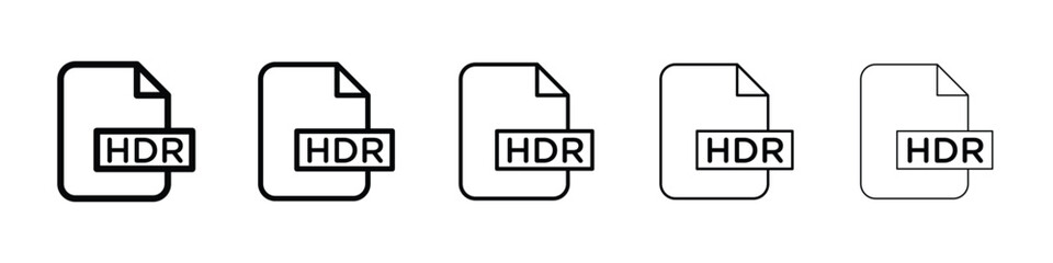 HDR image file extension icon filled flat sign concept for web design.