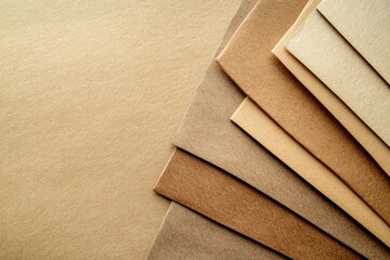 Close Up Abstract Background of Several Natural Brown Paper Sheets for Design Craft