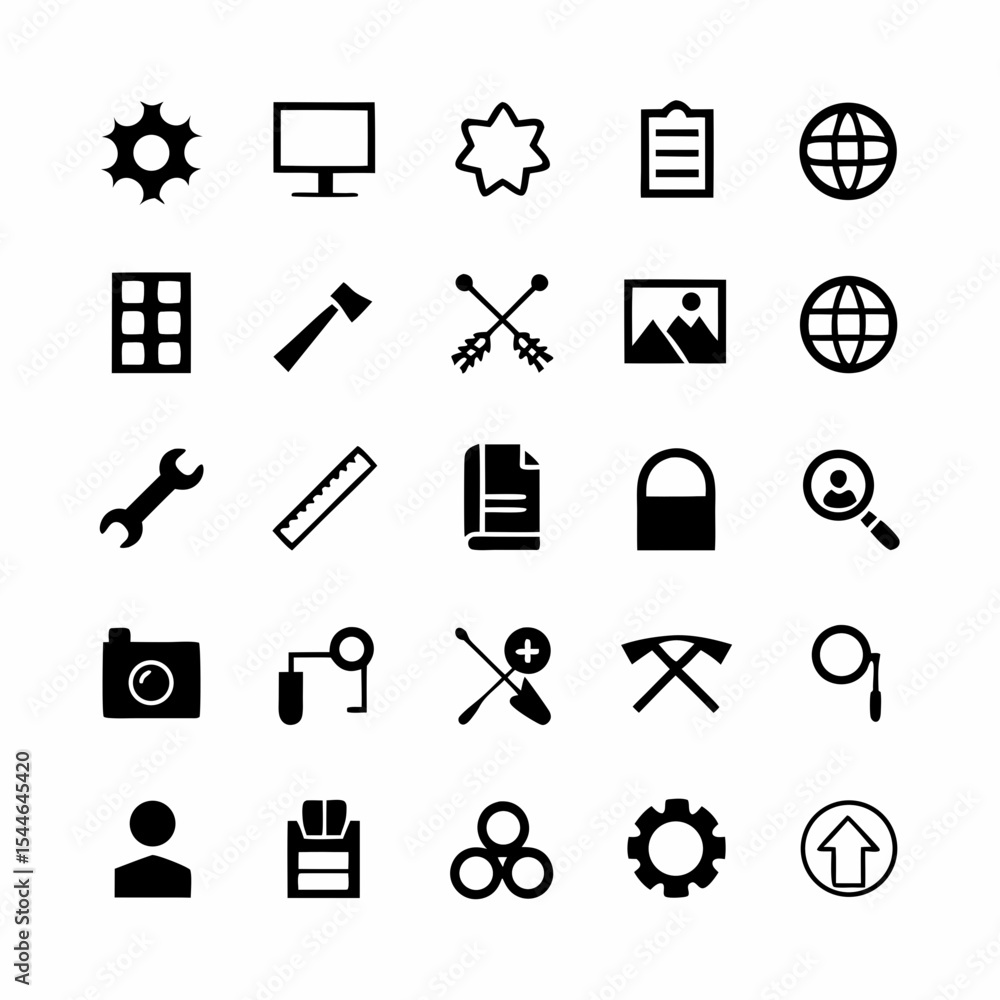 Poster create a pair of vector icons a bone dagger and a stone axe, stylized for a prehistoric theme. high 