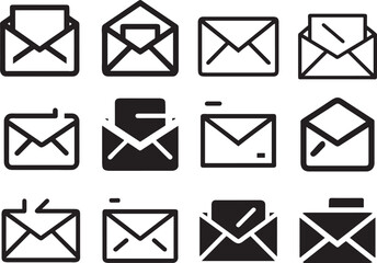 Communication Icons: A collection of mail icon, symbolizing the essence of messages delivered digitally. This image encapsulates the diverse visual representations used within the digital ecosystem. 