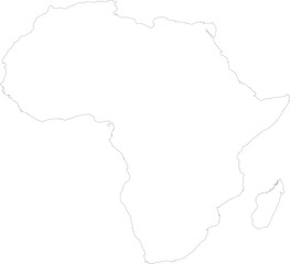 Fototapeta premium Blank Africa Continent Map – Minimal Vector Outline