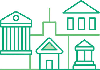 house icon set vector line art on transparent background