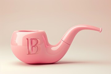 High Resolution Visual of a Pink Pipe with the Word B on it