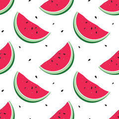 Seamless vector pattern with watermelon 
