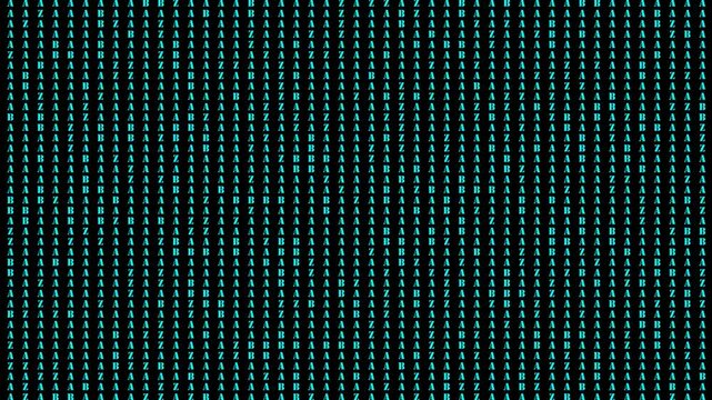 a glowing neon icon, binary, symbol, file, sign, code, animation video on black background 