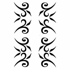 Create a vector icon pack featuring stylized tribal designs; each icon should incorporate sharp, pointed lines and geometric shapes in a minimalist style.