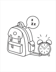 Back to School Coloring Pages for Kids – Cute School Supplies, Bags, Books, and Classroom Fun | Line Art Printable Set