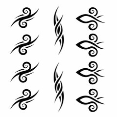 set of floral elements