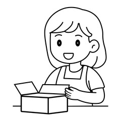 cartoon online selling illustration