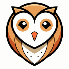 Adorable cartoon barn owl illustration