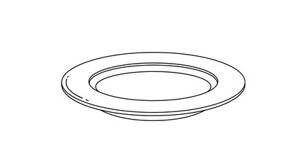 Isolated outline drawing of a ring light for photography and videography equipment needs on transparent background