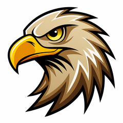 Powerful eagle head profile mascot illustration